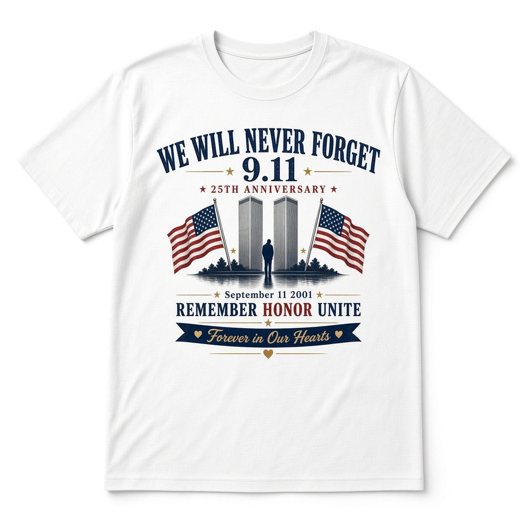4Pcs 10" We Will Never Forget 9.11 DTF Transfers 25th Anniversary Iron On