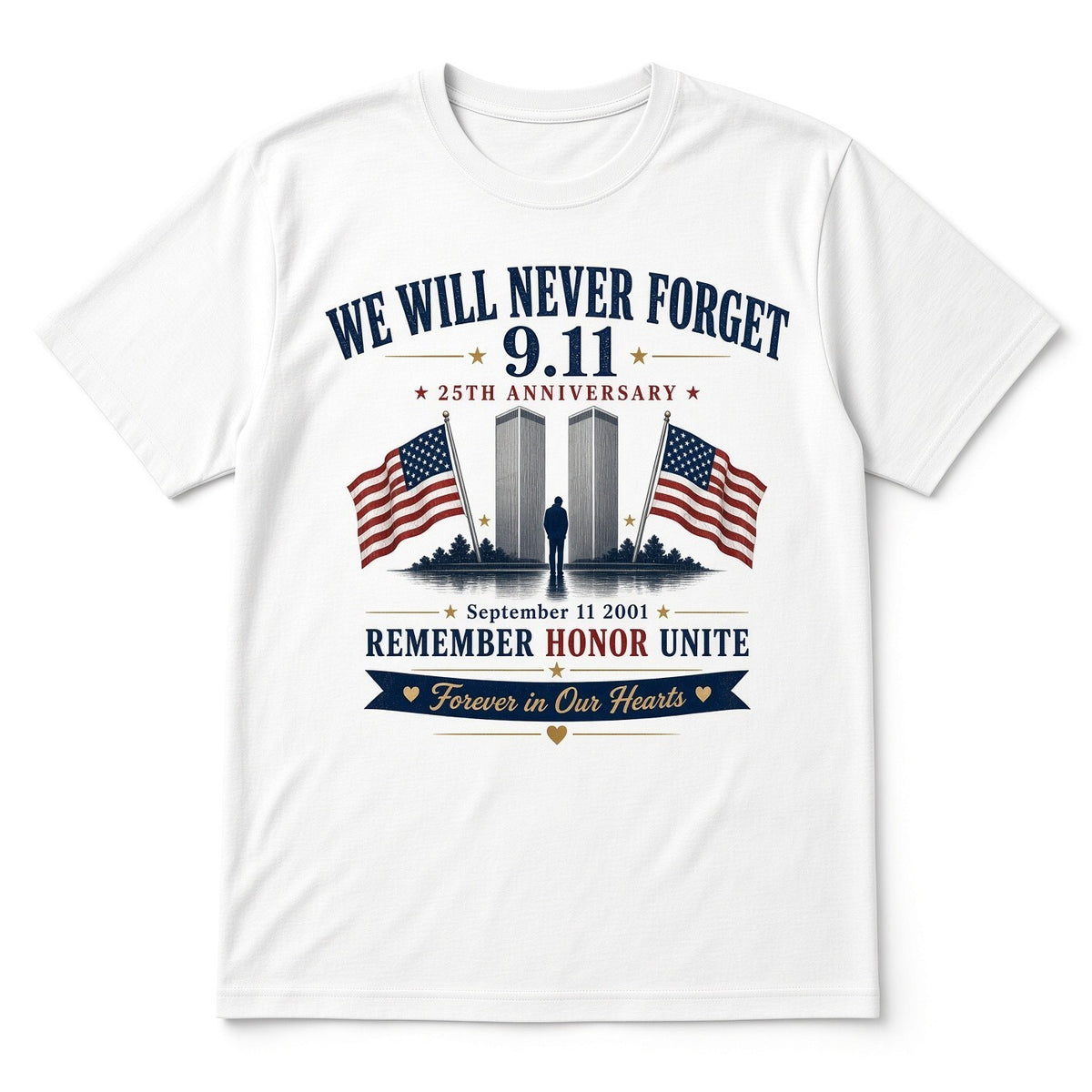 4Pcs 10" We Will Never Forget 9.11 DTF Transfers 25th Anniversary Iron On