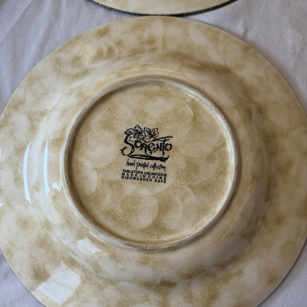 Sorrento Tabletops Unlimited Hand Painted Dinner Plates Italian Tuscany Set 4