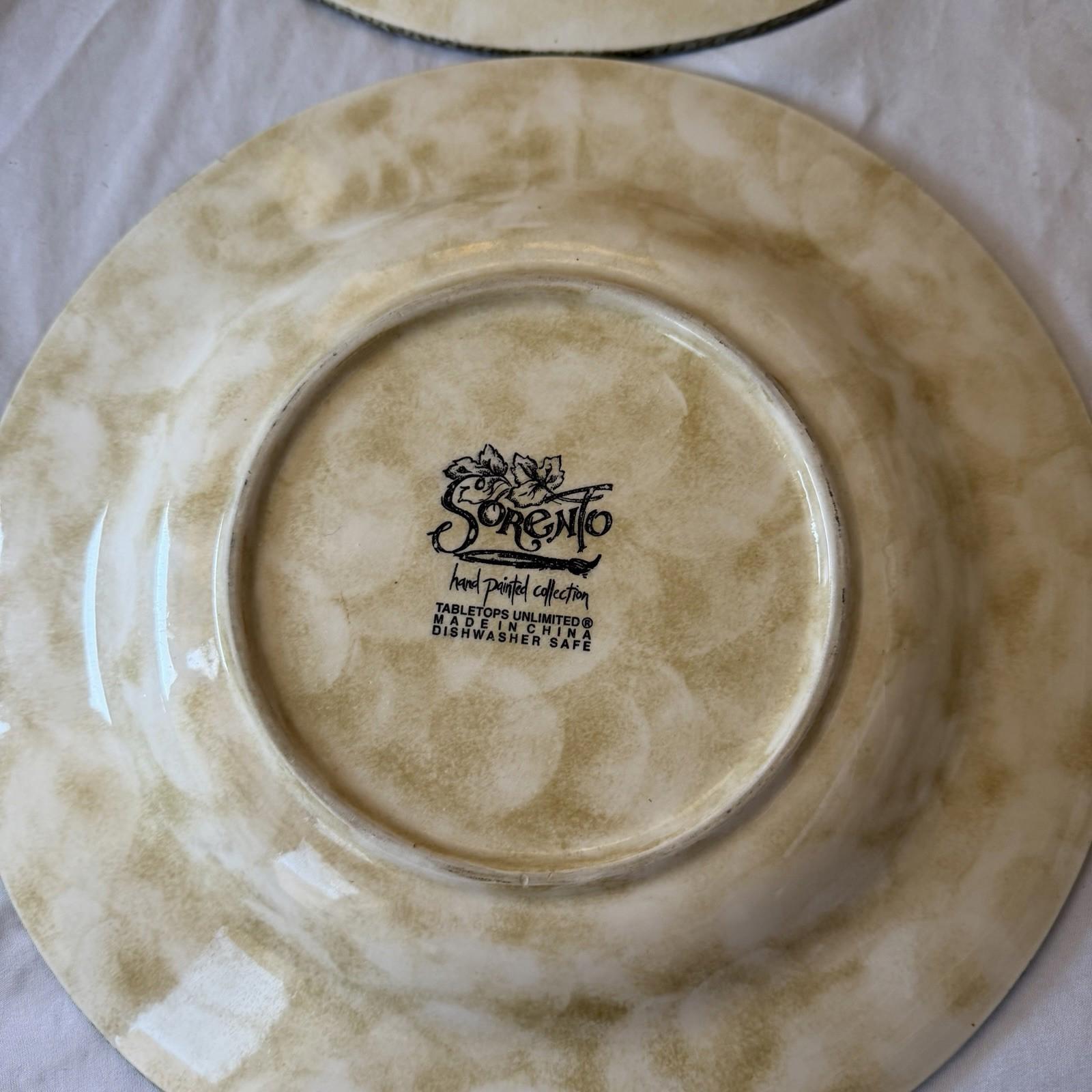 Sorrento Tabletops Unlimited Hand Painted Dinner Plates Italian Tuscany Set 4