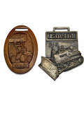 Vintage Euclid Heavy Equipment Metal Belt Buckles PK2 Dump Truck & C-6 Dozer