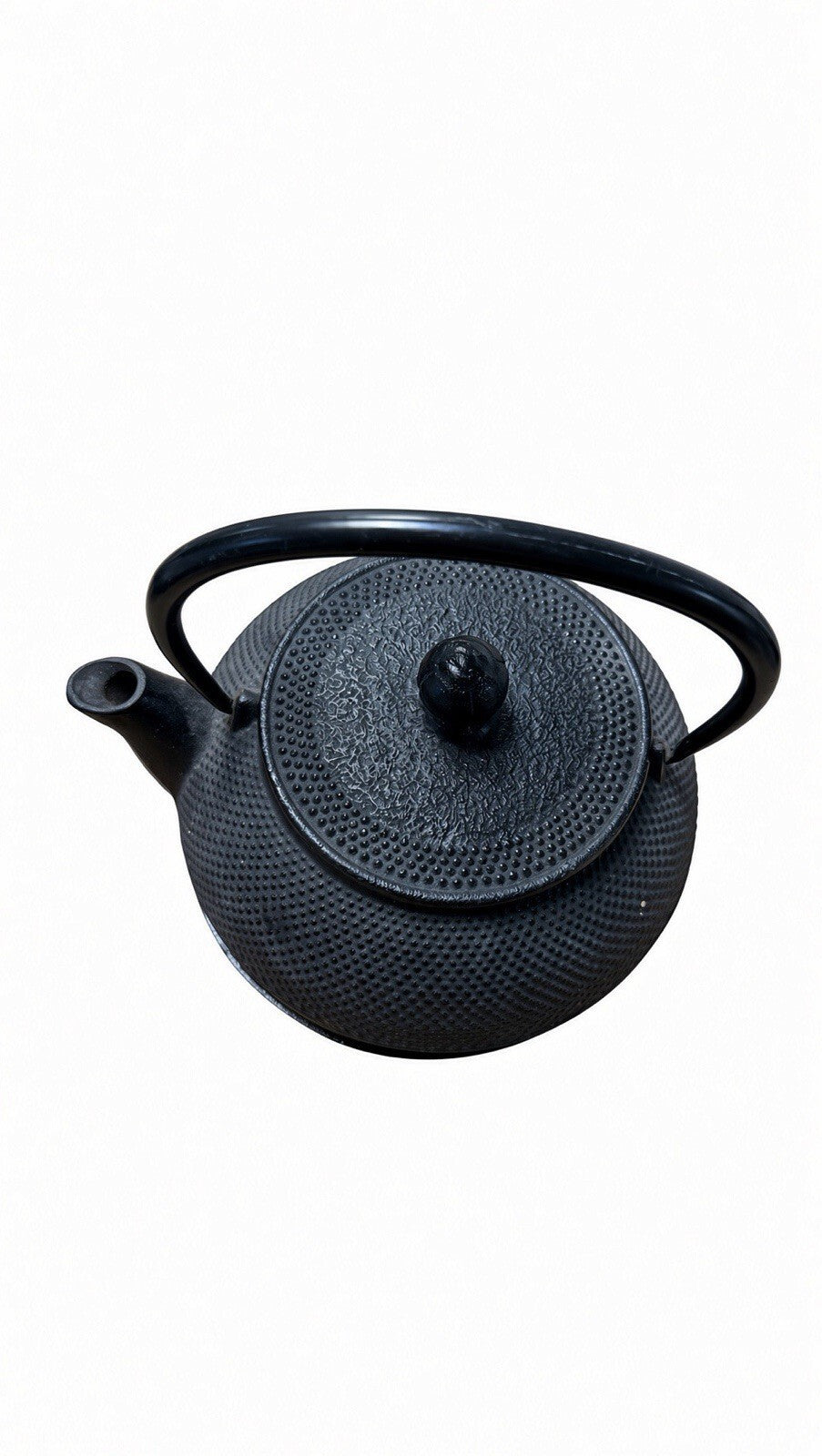Japanese Cast Iron Tetsubin Teapot Black Hobnail Kettle w/ Trivet Made in Japan