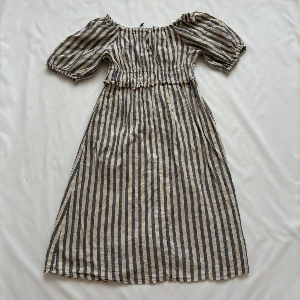 Universal Thread Striped Smocked Off-Shoulder Puff Sleeve Dress M