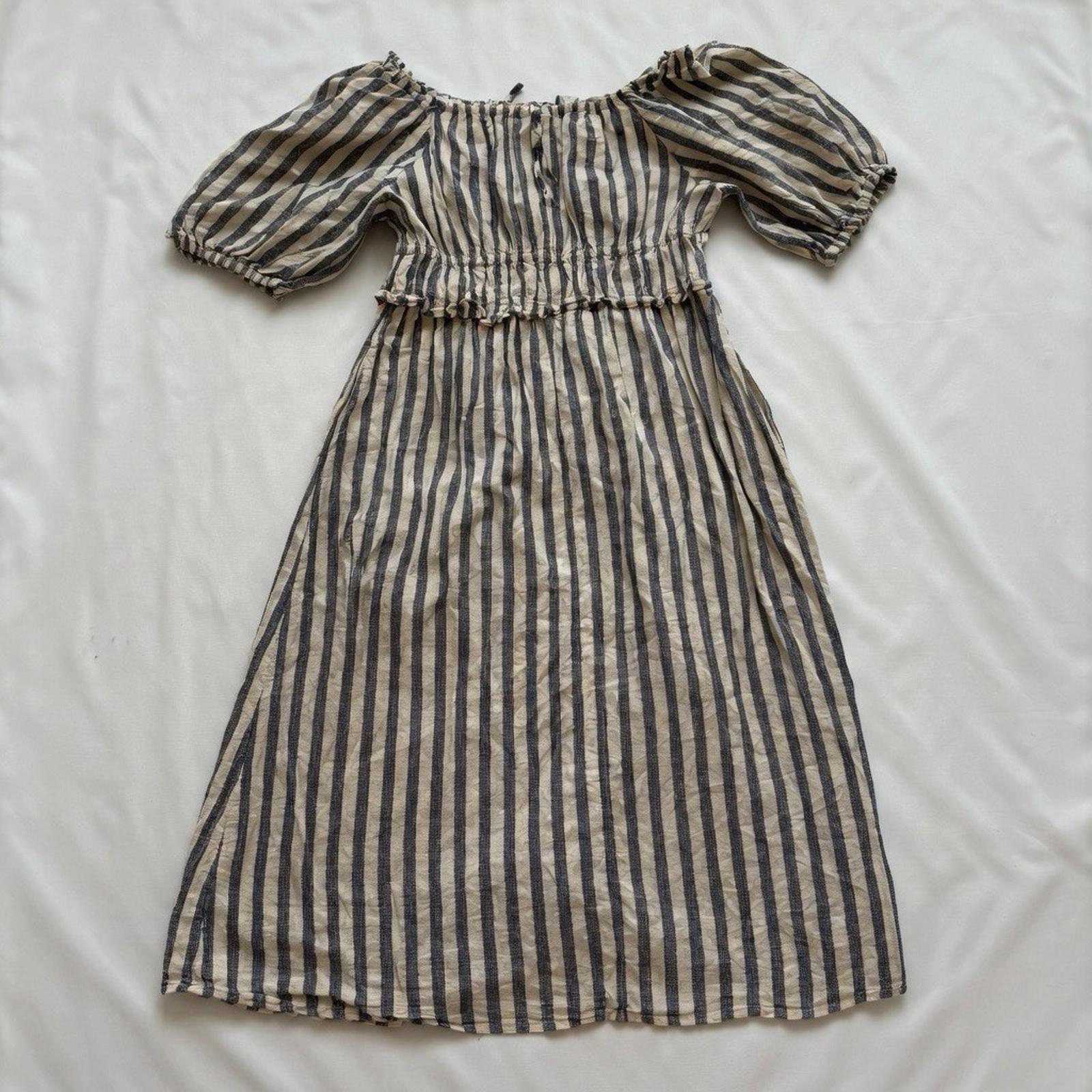 Universal Thread Striped Smocked Off-Shoulder Puff Sleeve Dress M