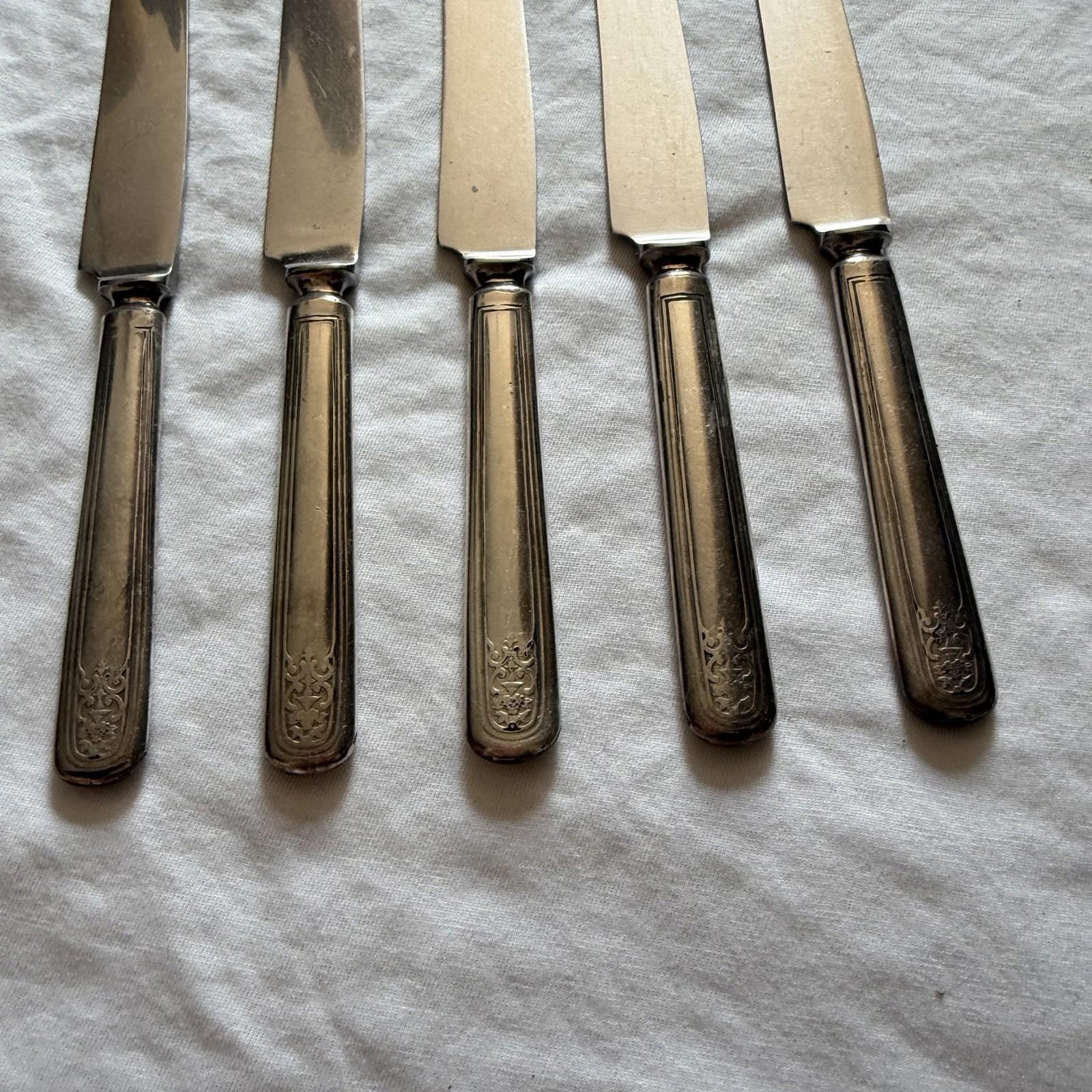 Vintage Wm. Rogers & Son Princess Lady Doris Set of 5 Dinner Knife 9”