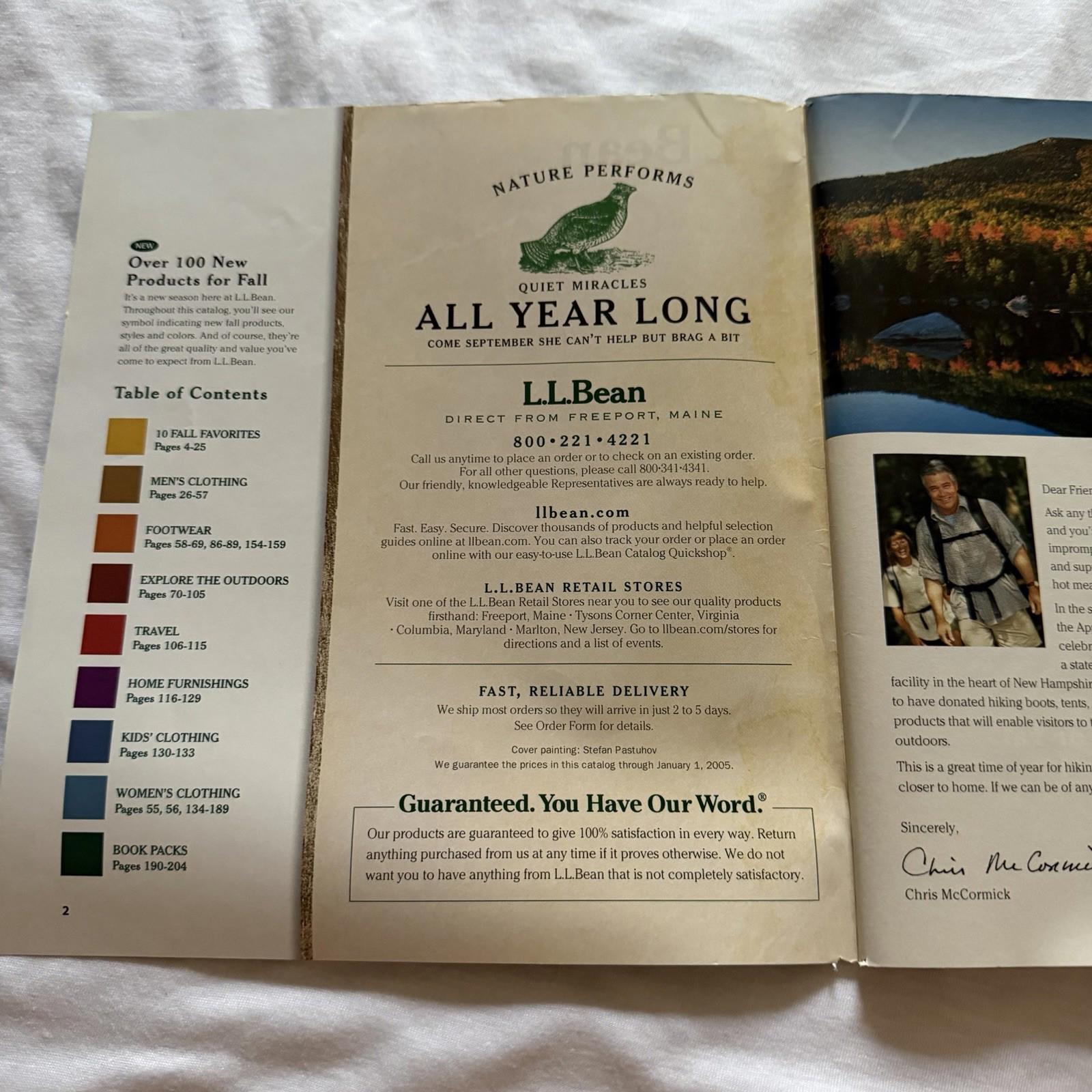 L.L.Bean Fall 2004 Catalog – Vintage Appalachian Trail Cover & Contents
