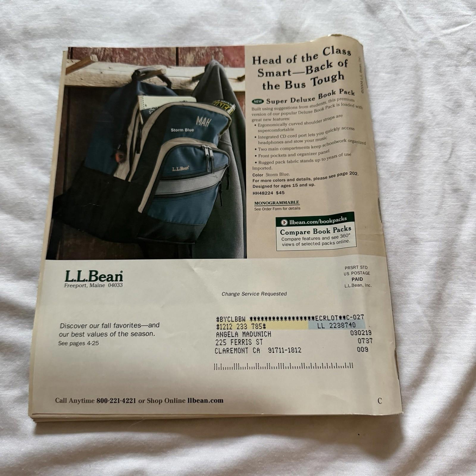 L.L.Bean Fall 2004 Catalog – Vintage Appalachian Trail Cover & Contents