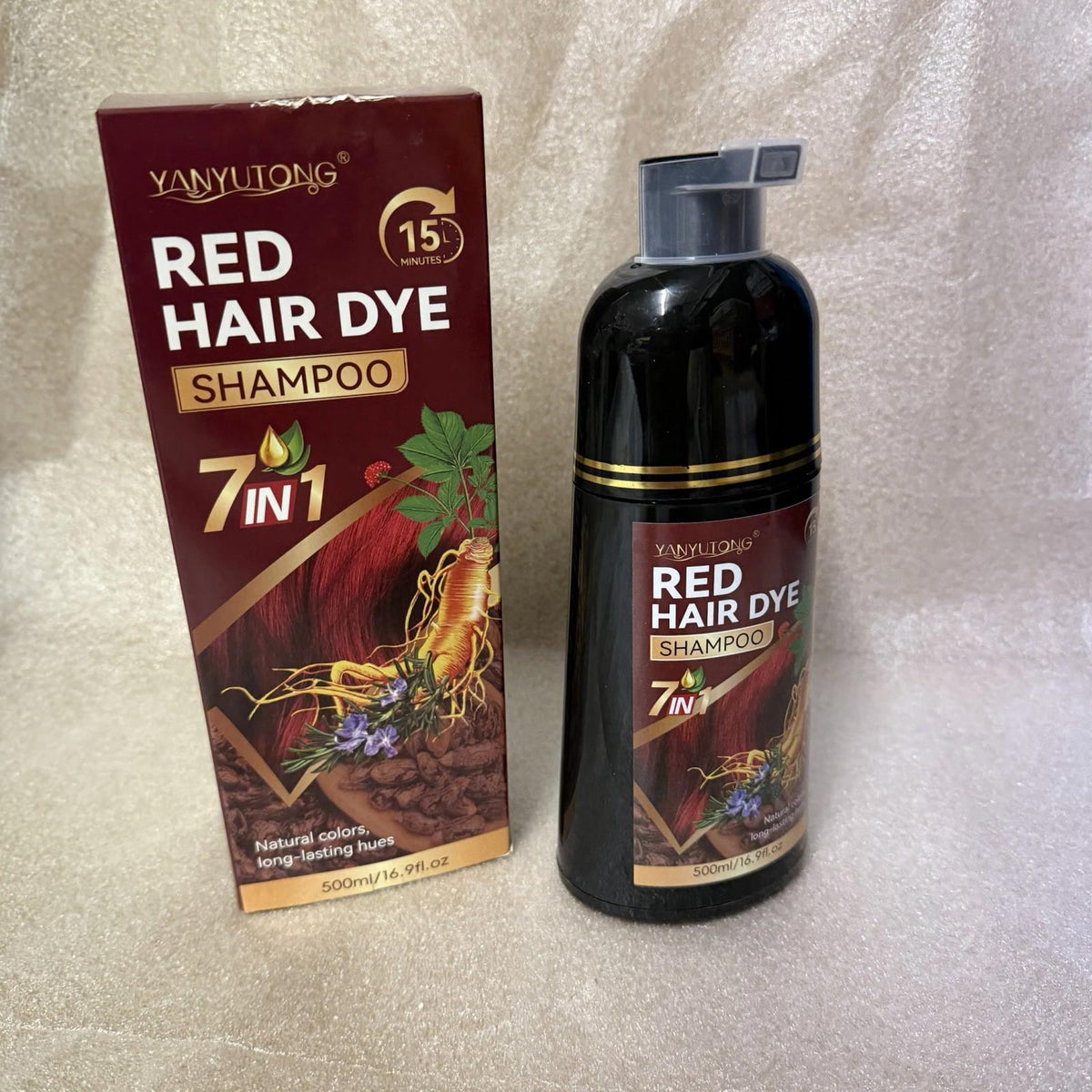 YANYUTONG Red Hair Dye Shampoo 7-in-1 500ml
