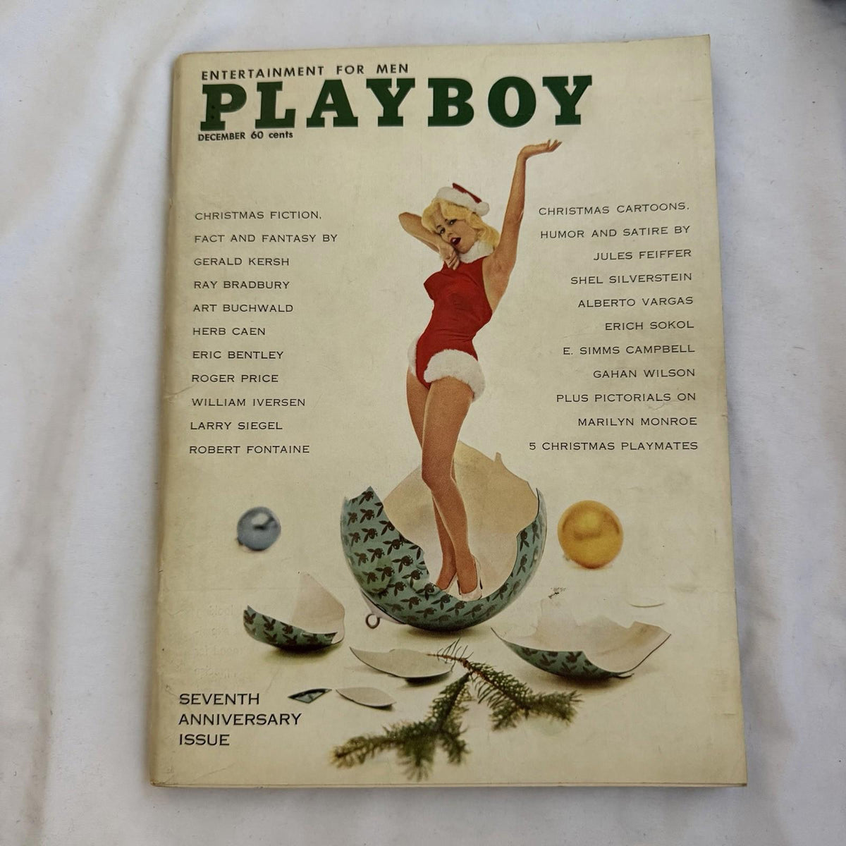 Playboy Dec 1960 Carol Eden Christmas Egg Cover Marilyn Monroe Vintage