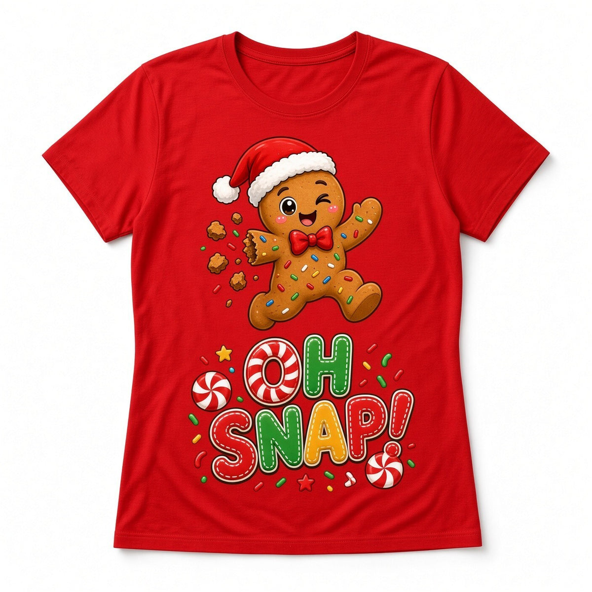 4pcs 10in Oh Snap Gingerbread Santa Hat DTF Transfer