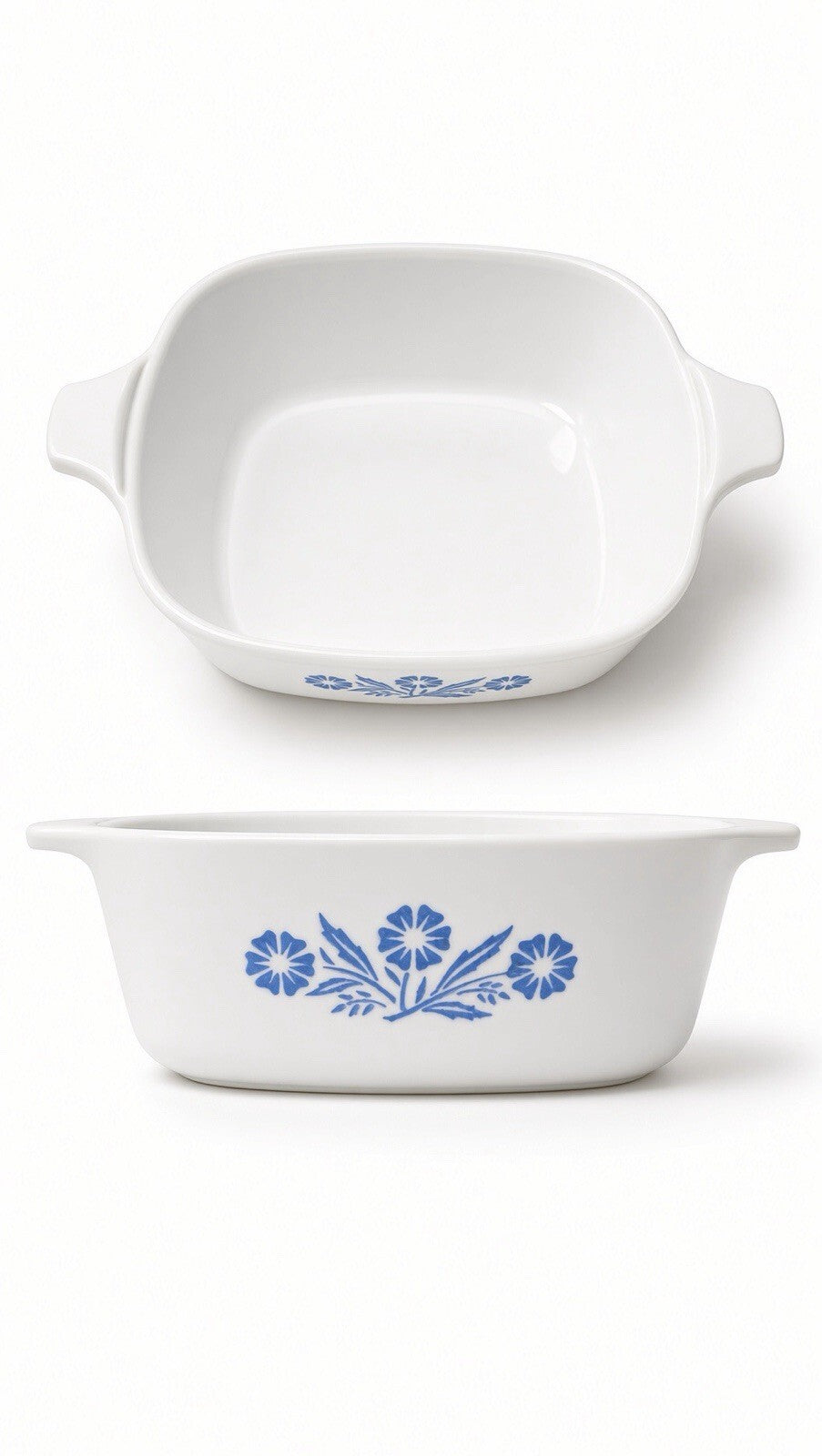 Vintage Corning Ware P-41 Petite Pan Blue Cornflower Set of 2 USA No Lid