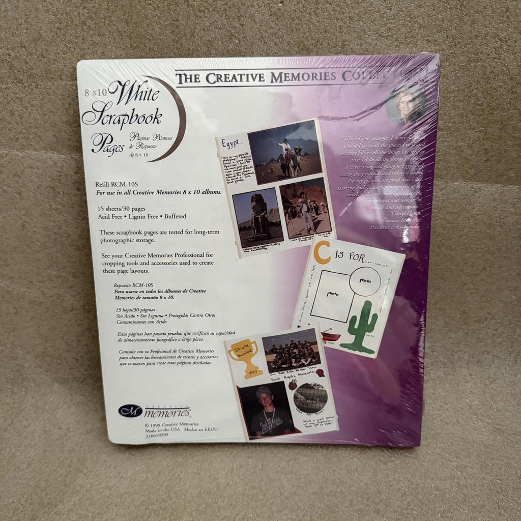 Vintage Creative Memories 8x10 White Refill Pages 2-Pack RCM-10S 30 Pages Each