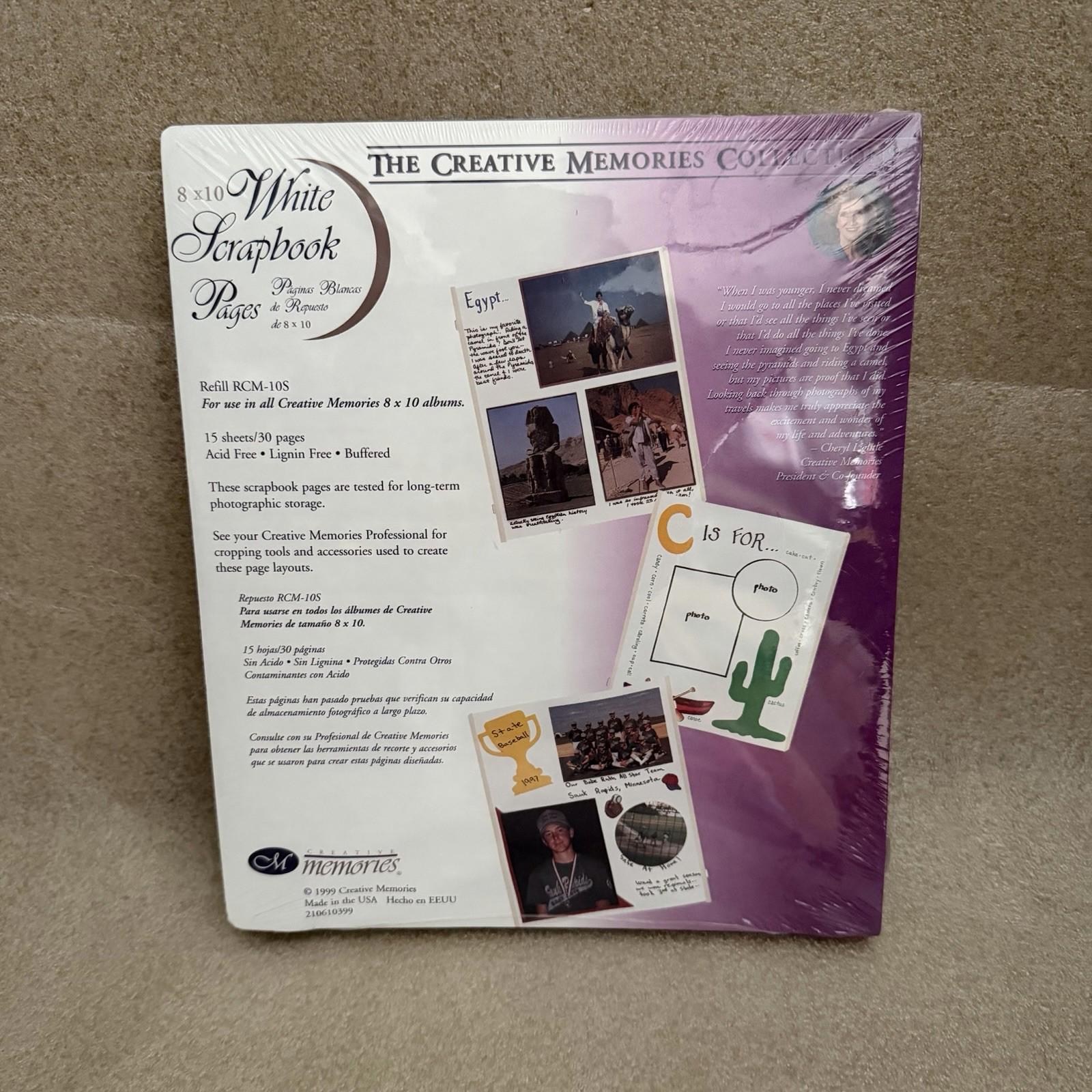 Vintage Creative Memories 8x10 White Refill Pages 2-Pack RCM-10S 30 Pages Each