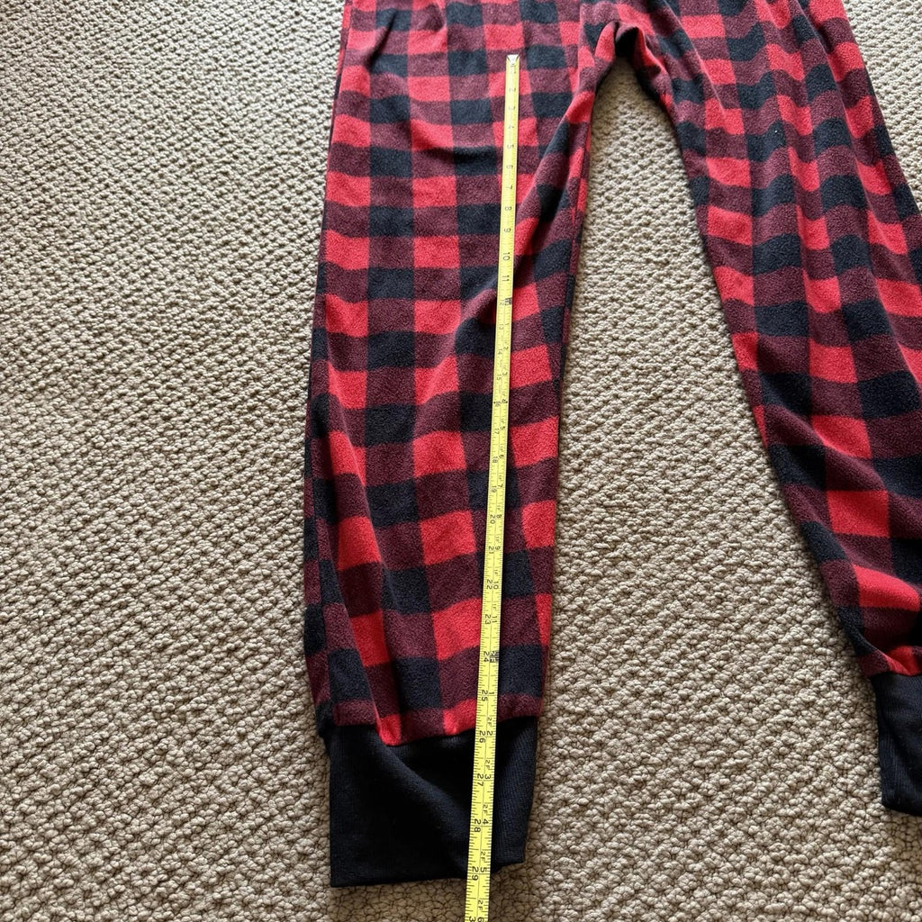 Tipsy Elves Jumpsuit Adult L Red Buffalo Plaid One Piece Pajama Lounge Holiday