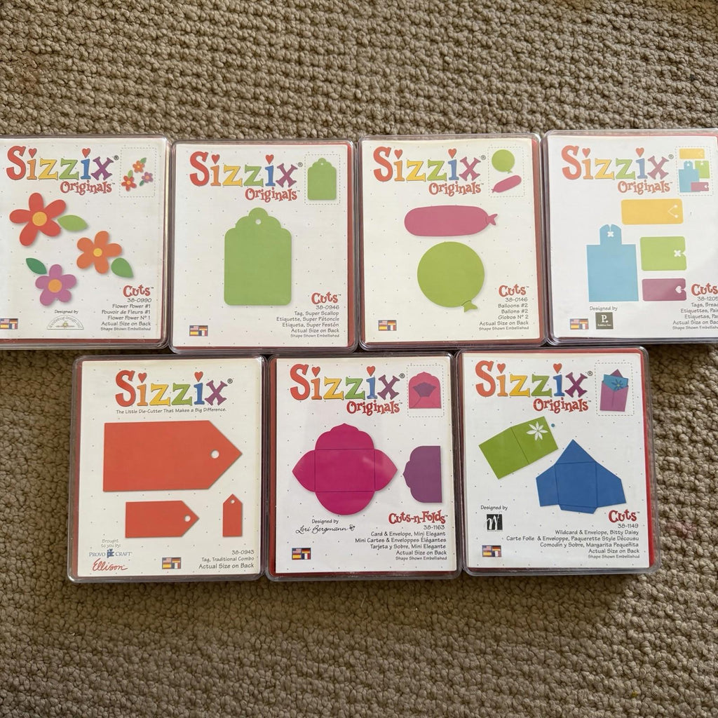 Sizzix Original Red Wheeled Carry Bag w/ Machine & Dies Lot