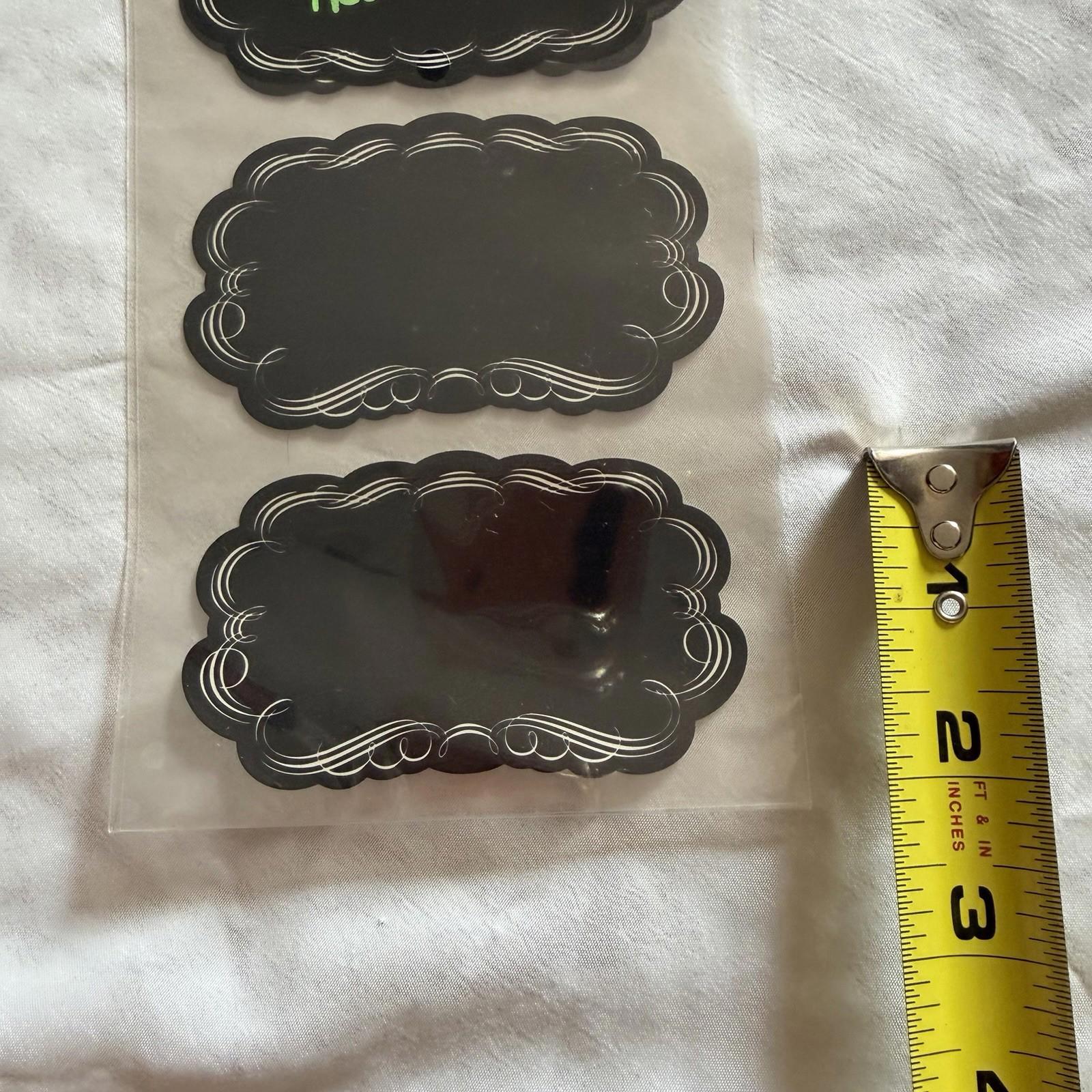 Recollections 9-Pack Scalloped Chalkboard Labels Black Ornate Frames for Jars