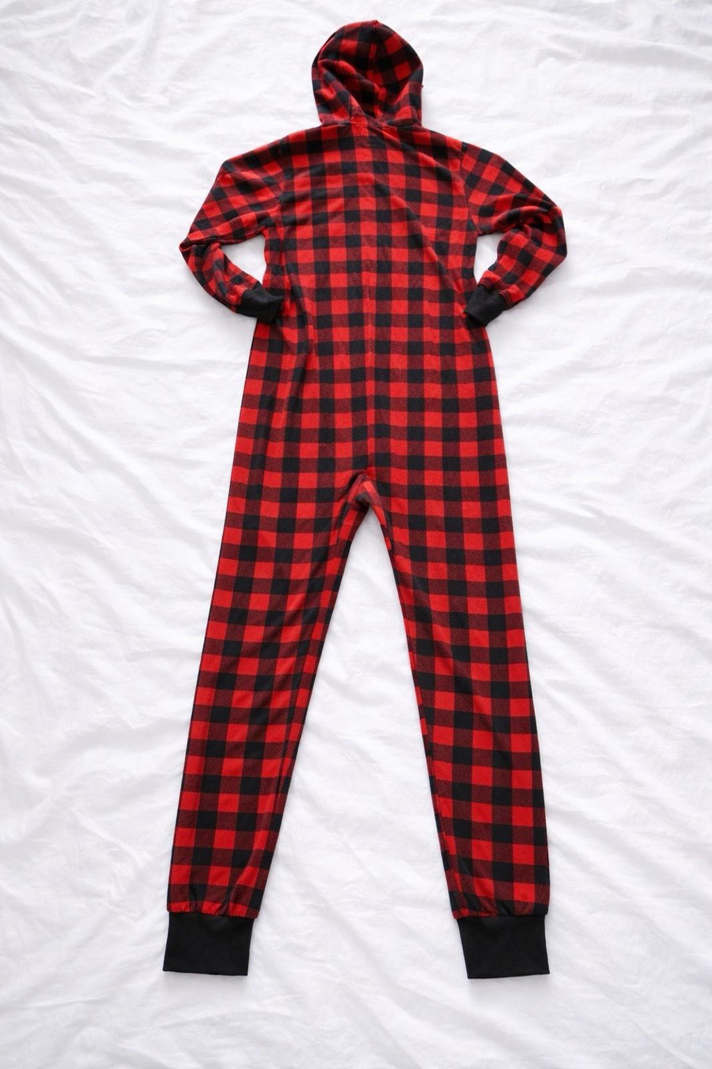 Tipsy Elves Jumpsuit Adult L Red Buffalo Plaid One Piece Pajama Lounge Holiday