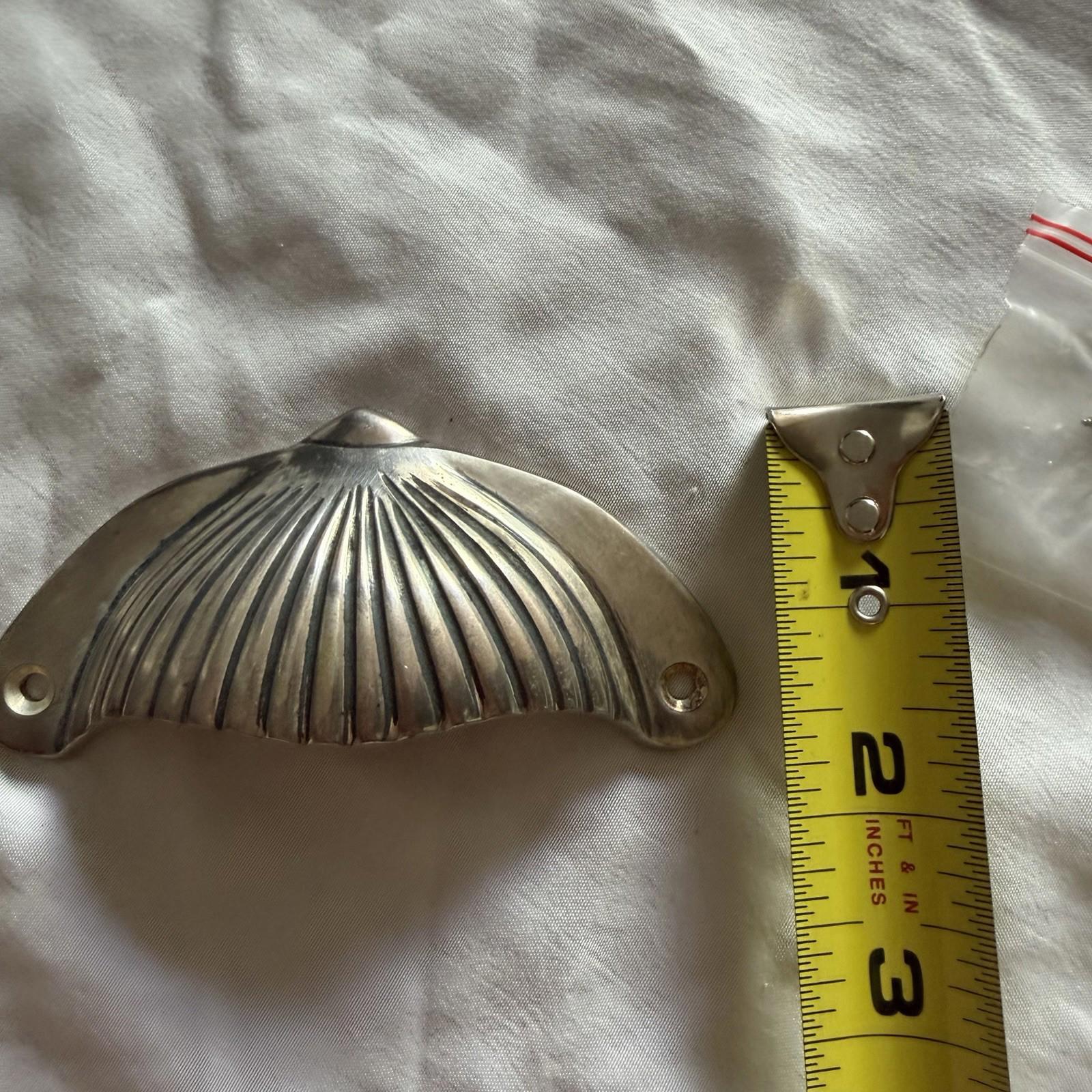 Restoration Hardware Shell Cup Drawer Pull Cabinet Handle 4” w/ Screws