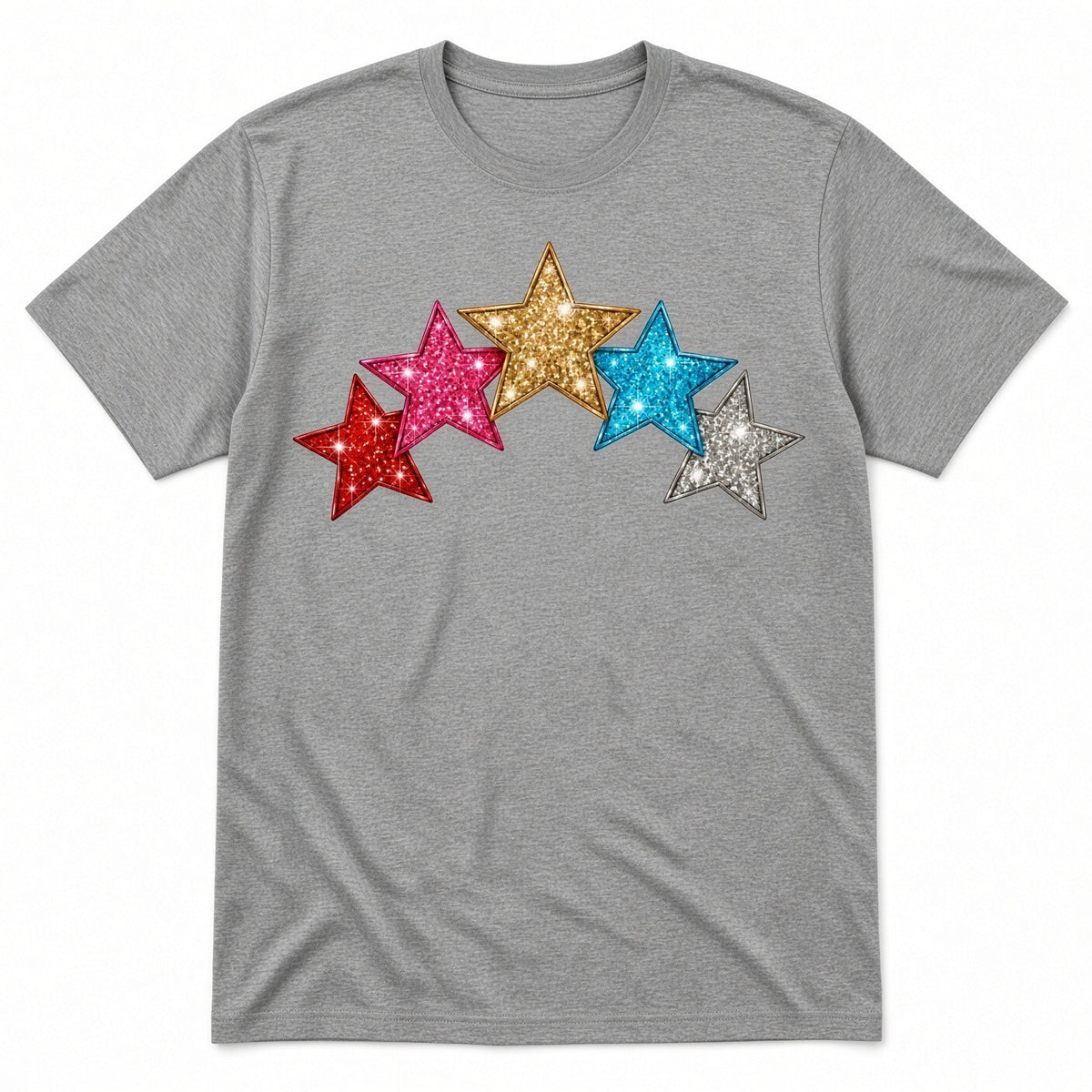 4PCS 10in Colorful Glitter Star DTF Heat Transfers