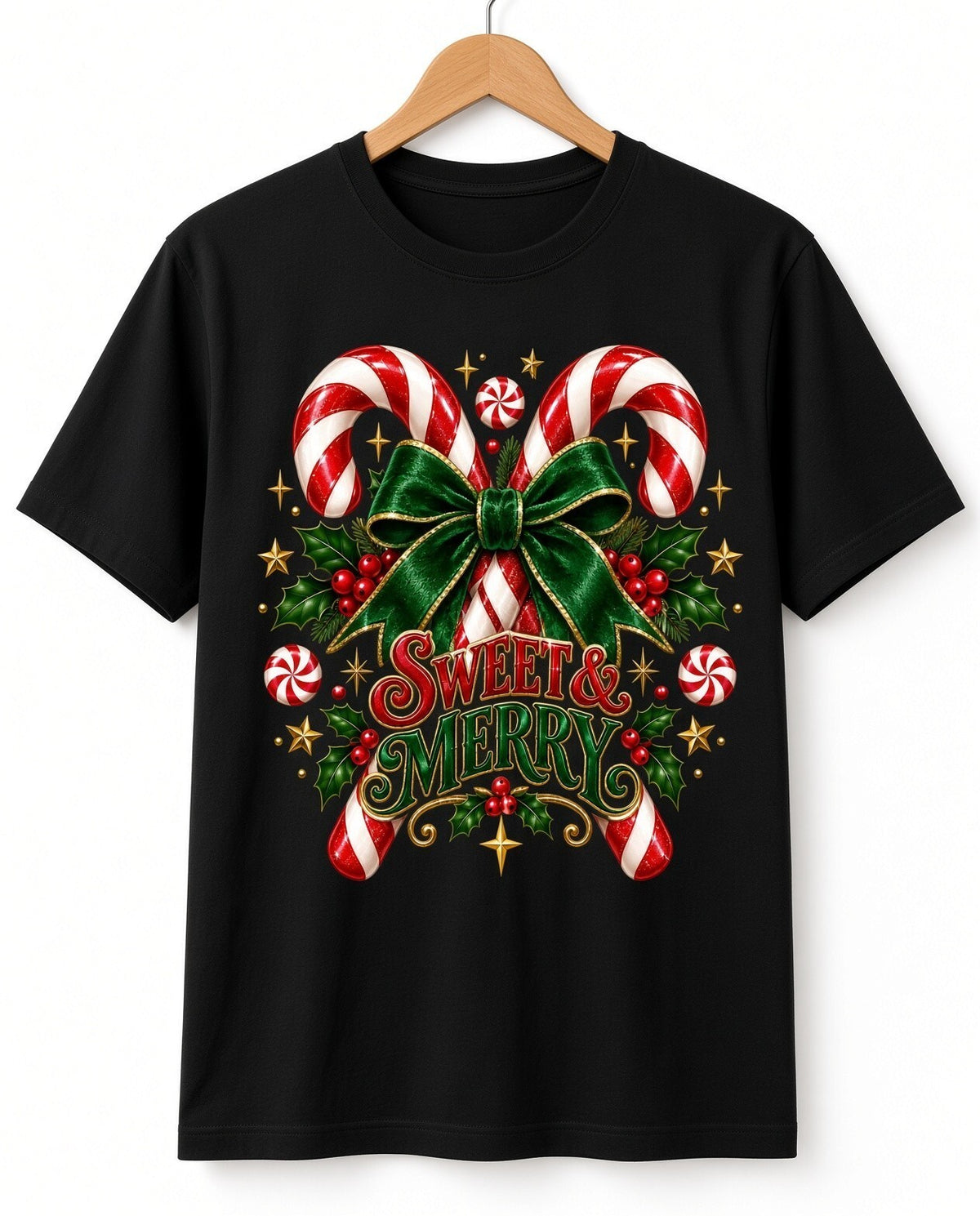 Sweet & Merry Candy Cane DTF Transfer Ready to Press Christmas Print