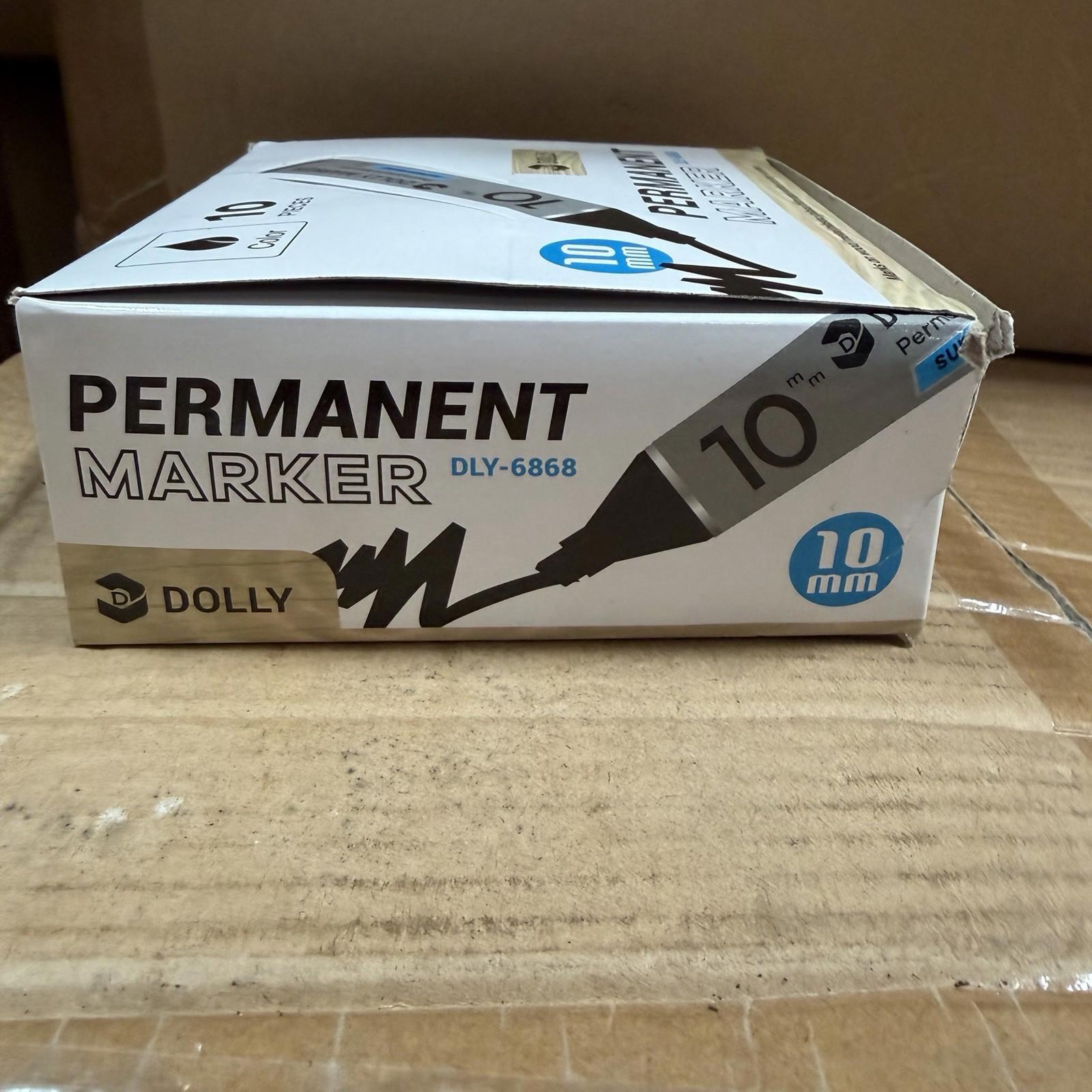 Dolly DLY-6868 Super Wide Permanent Markers 10-Pack Oil Ink