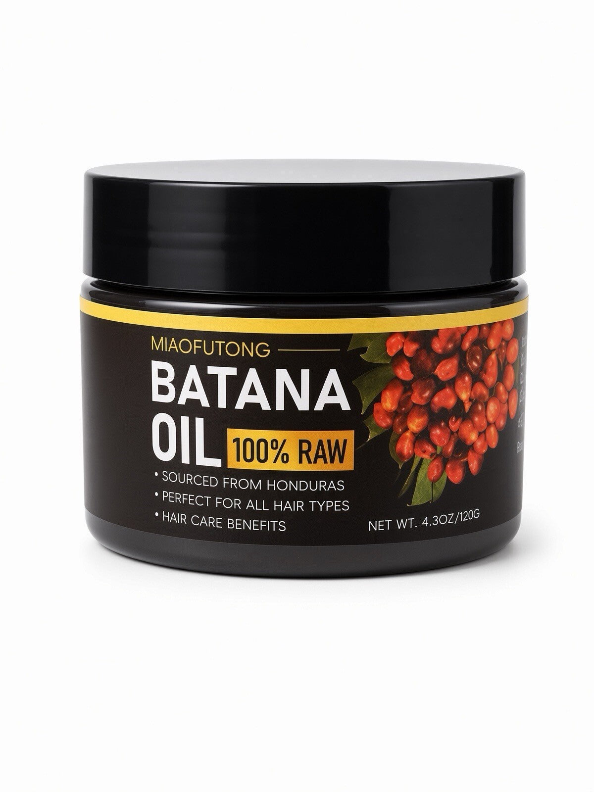 MIAOFUTONG 100% Raw Batana Oil from Honduras for All Hair Types 4.3oz 120g