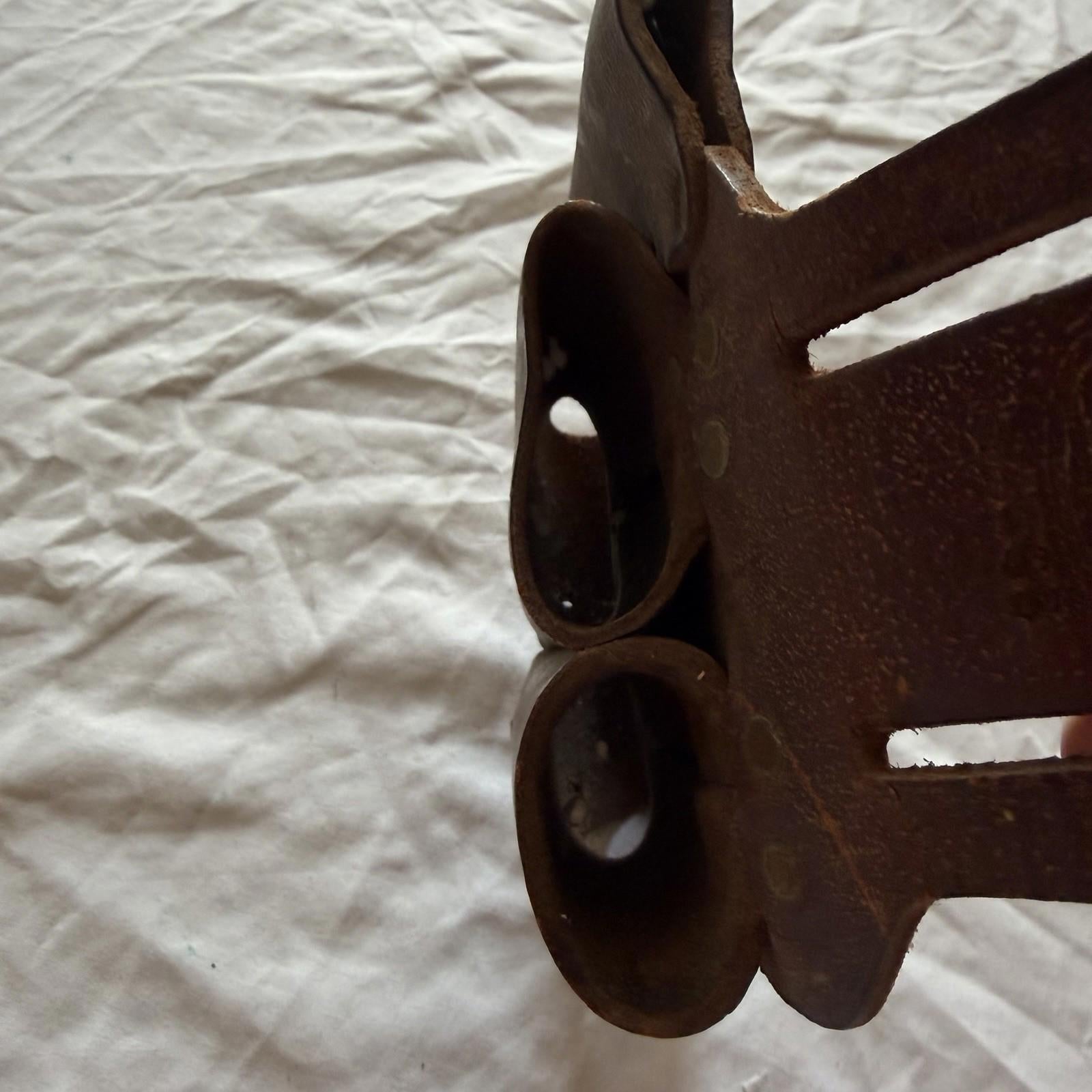 Vintage Brown Leather Double Pouch Duty Belt Holder Police Gear