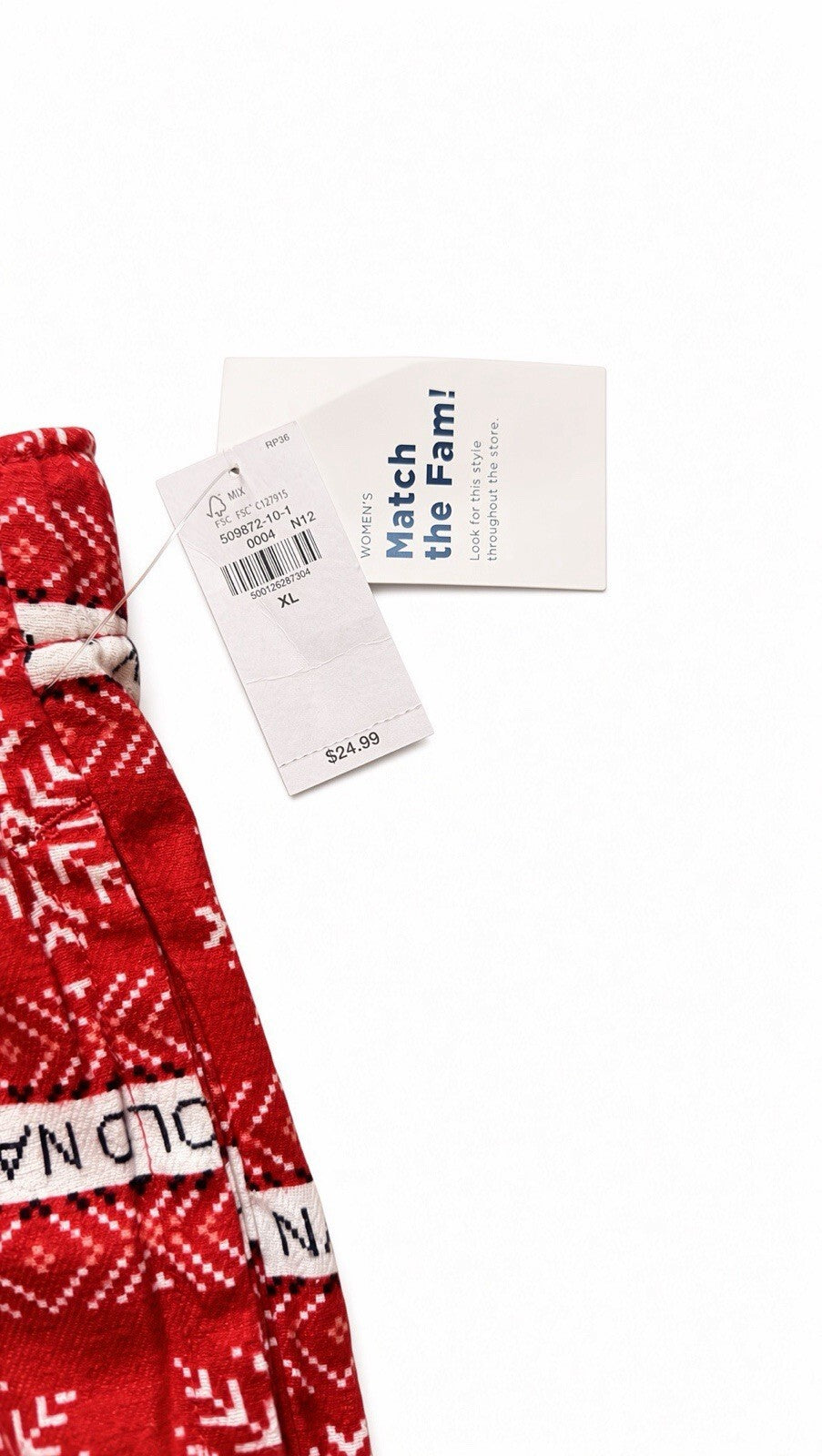 Old Navy Women’s XL Red Snowflake Fair Isle Christmas Pajama Pants Holiday NWT