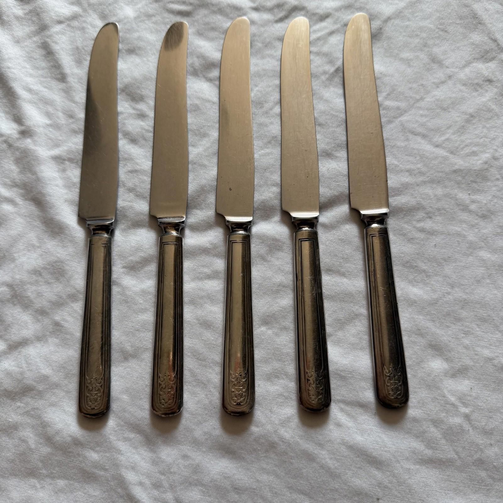 Vintage Wm. Rogers & Son Princess Lady Doris Set of 5 Dinner Knife 9”