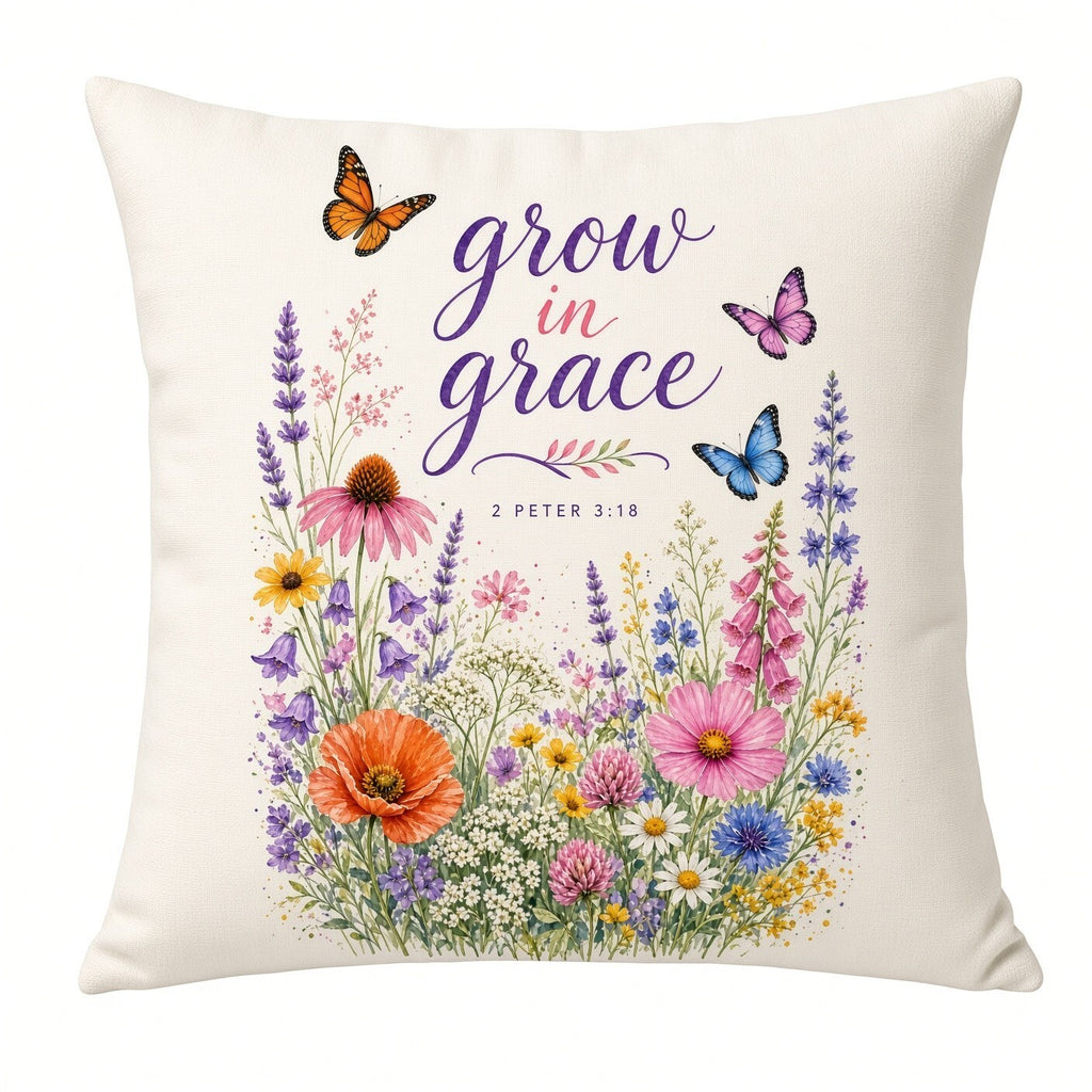 4pcs 10in Grow in Grace Wildflower Bible Verse DTF Transfer