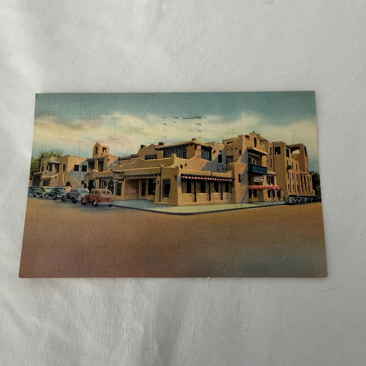 Vintage La Fonda Hotel Santa Fe NM Postcard - Fred Harvey Southwest 1950s