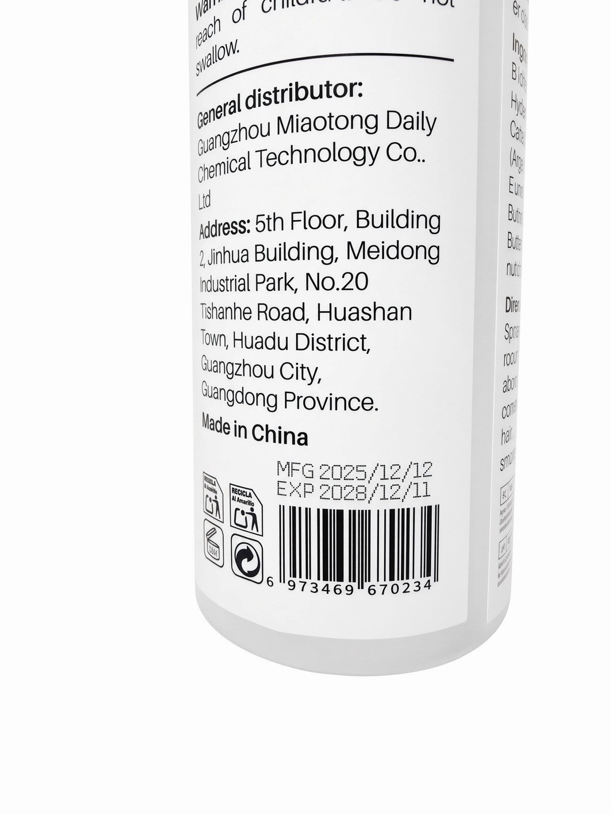 MIAOFUTONG Keratin Leave-In Conditioner Spray for Dry Damaged Curly Hair 100ml