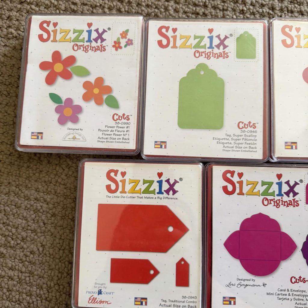 Sizzix Original Red Wheeled Carry Bag w/ Machine & Dies Lot