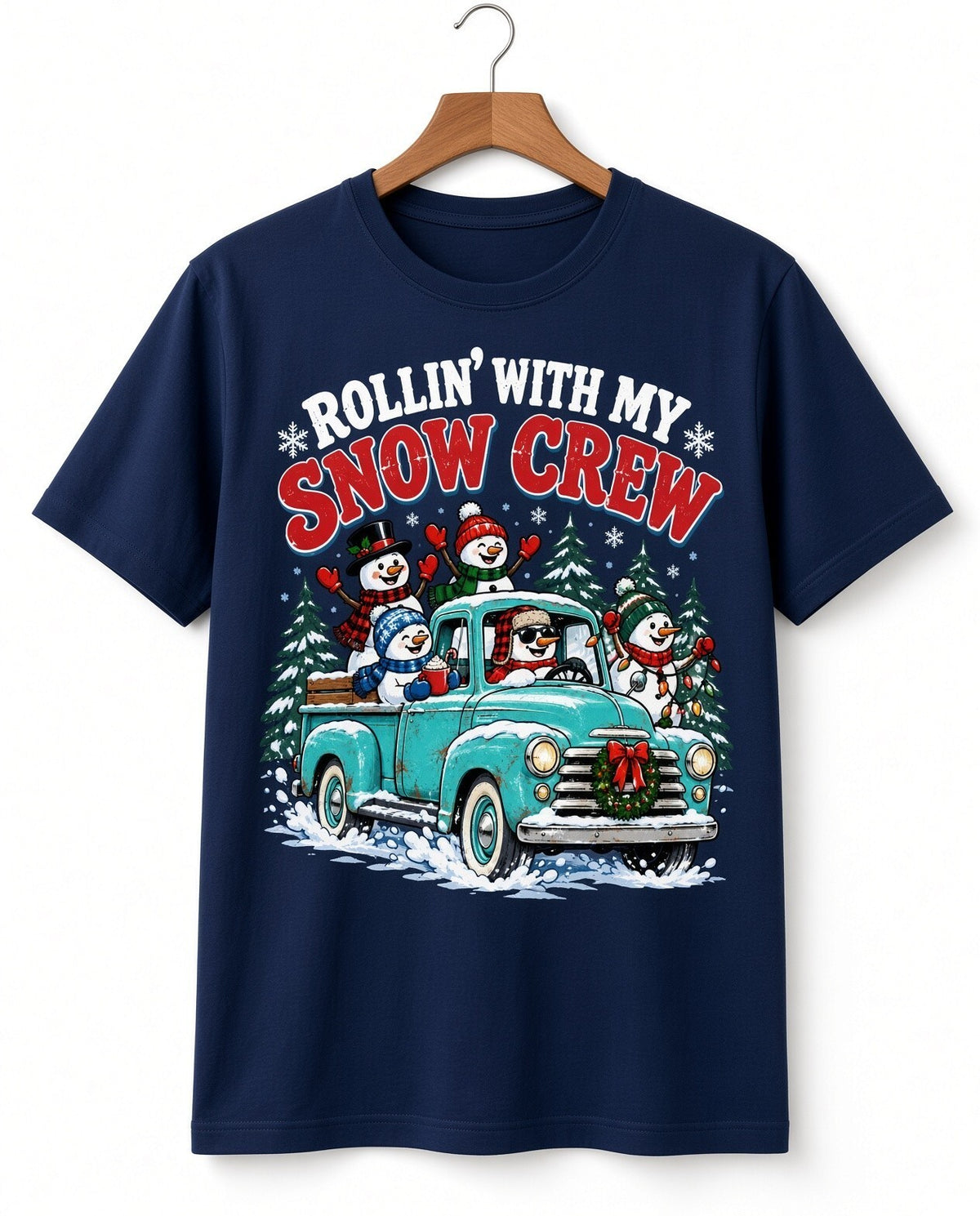 4pcs 10in Rollin With My Snow Crew Truck DTF Transfer Ready to Press Print