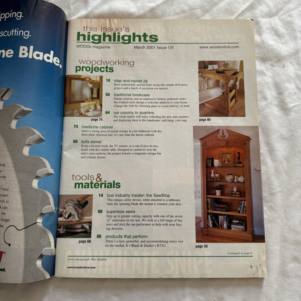 WOOD Magazine March 2001 - Traditional Bookcase!