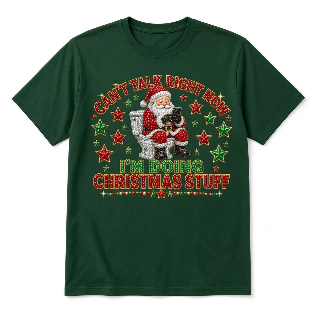 Can't Talk Christmas Stuff DTF Transfer 10" PK4 Funny Santa Toilet Heat Press