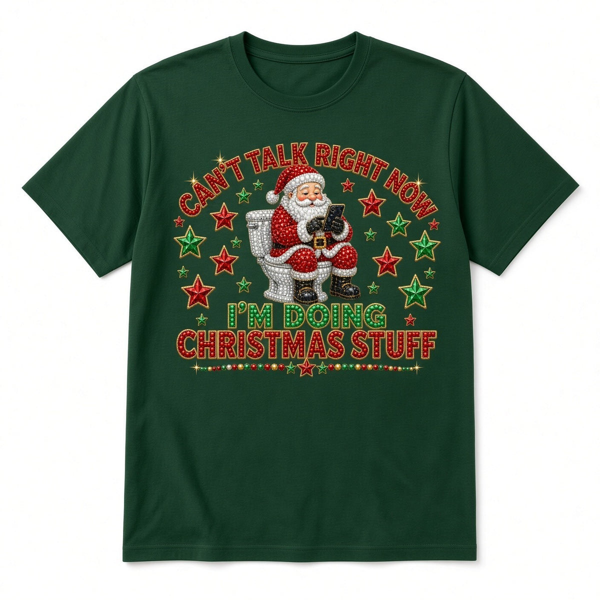 Can't Talk Christmas Stuff DTF Transfer 10" PK4 Funny Santa Toilet Heat Press