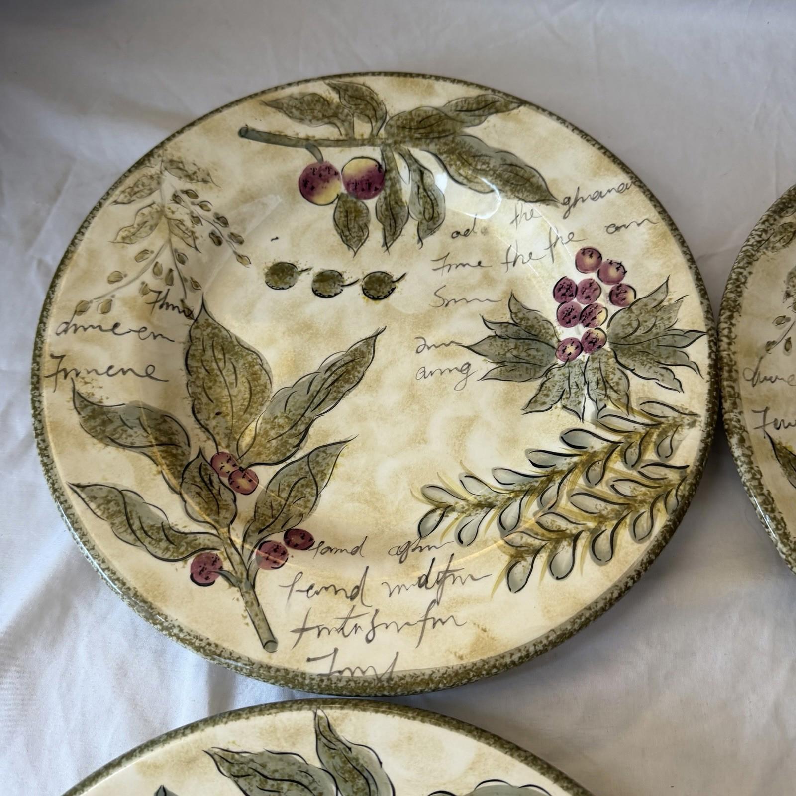 Sorrento Tabletops Unlimited Hand Painted Dinner Plates Italian Tuscany Set 4