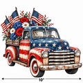 4pcs 10" Patriotic Vintage Truck DTF PNG Flag Flowers Iron On