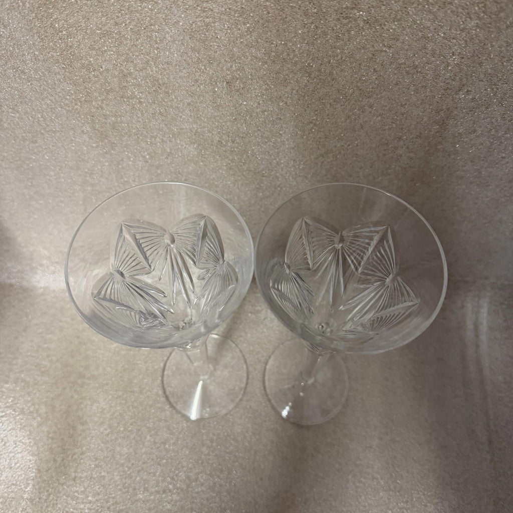Pair of Waterford Crystal Millennium “Happiness” Champagne Toasting Flute 9 1/4”