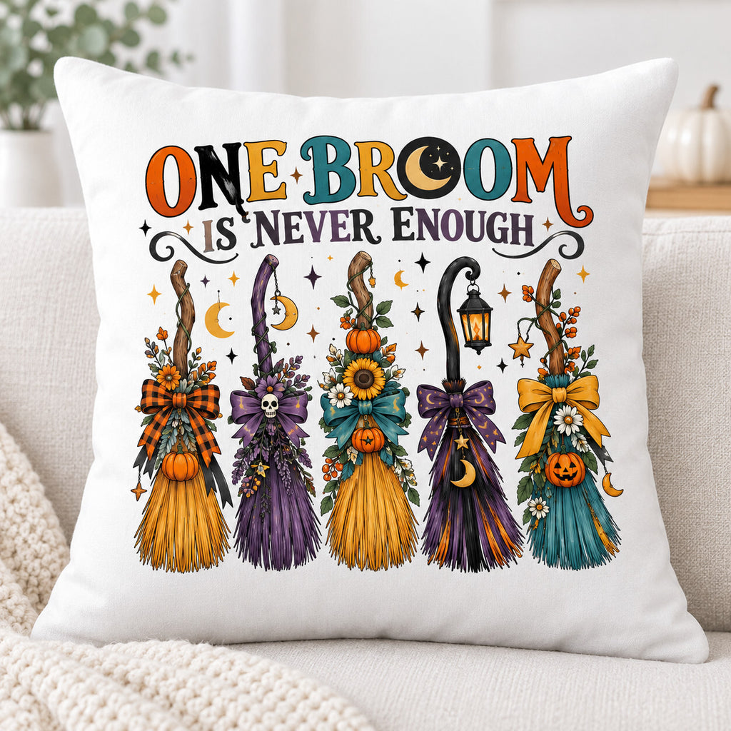 One Broom Is Never Enough Halloween DTF Transfer 10 Inch Pack of 4