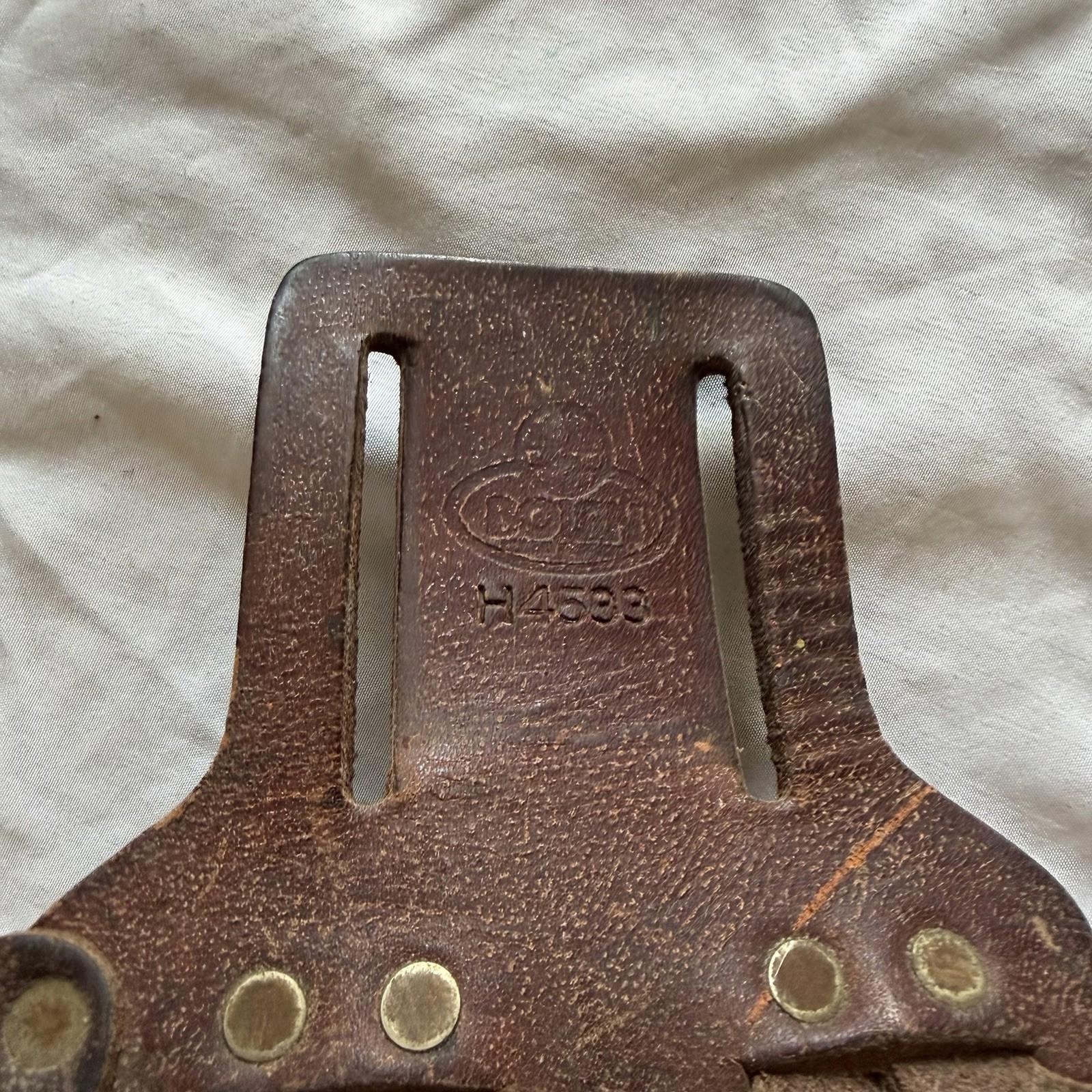 Vintage Brown Leather Double Pouch Duty Belt Holder Police Gear