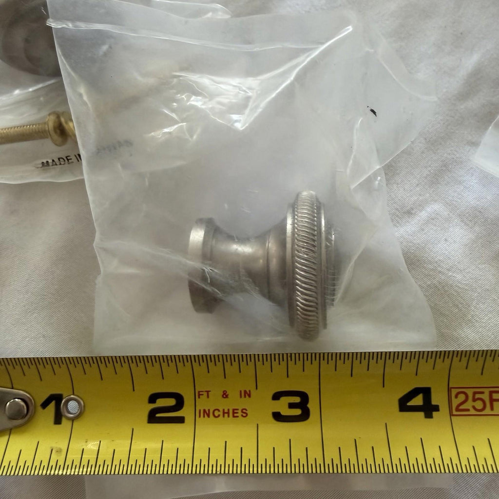 Fluted Cabinet Knobs Set of 9 - Brushed Nickel, New w/ Screws