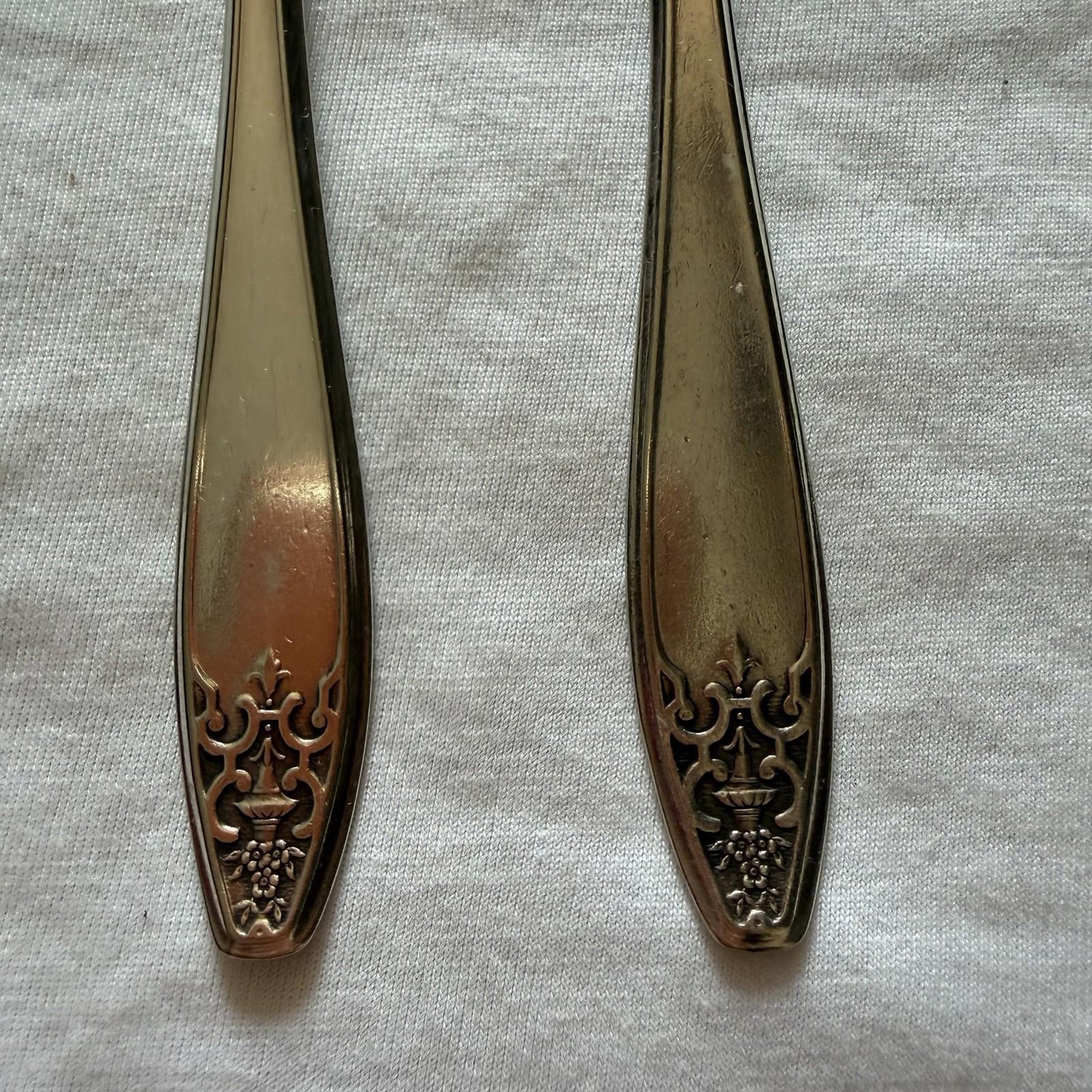 Vintage Wm Rogers & Son AA Silverplate Dinner Forks Set of 5 Ornate Grape Floral