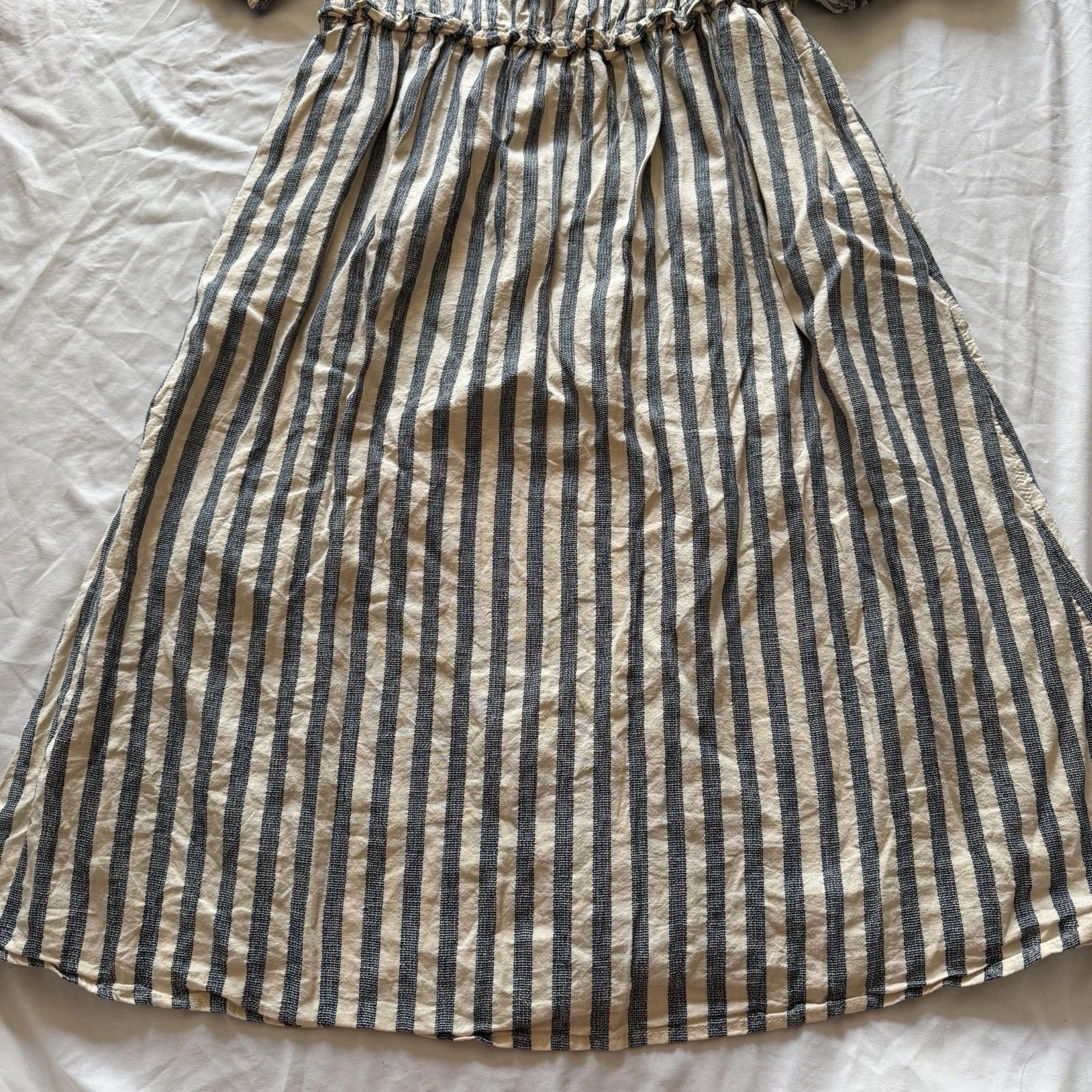 Universal Thread Striped Smocked Off-Shoulder Puff Sleeve Dress M