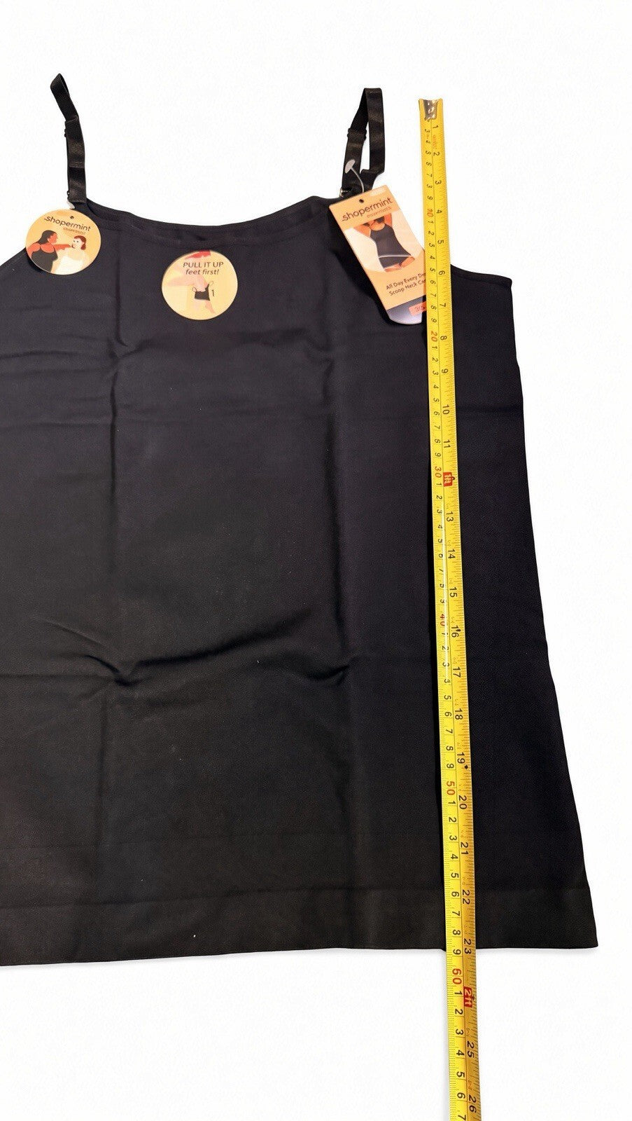 Shapermint Essentials All Day Every Day Scoop Neck Cami 3XL Black Shapewear NWT