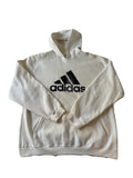 Adidas White Hoodie Size L - 80% Cotton Made in Canada Vintage Logo Pullover