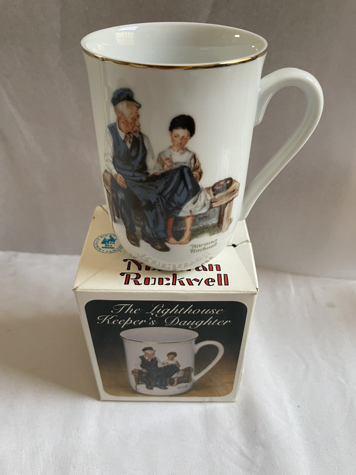 Vintage Norman Rockwell “Lighthouse Keep’s Daughter” Mug, Porcelain, NIB