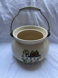 Metlox Poppytrail Green Rooster California Provincial Covered Bean Pot No Lid