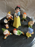 Vtg Disney Snow White and Seven Dwarfs Ceramic Figurines, Made in Japan EUC